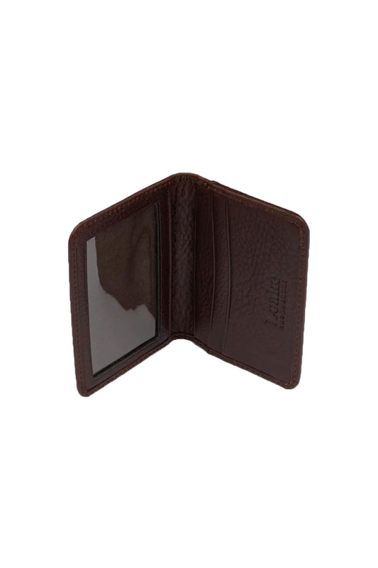 Loake Fenchurch Grain Flap Card Holder Brown