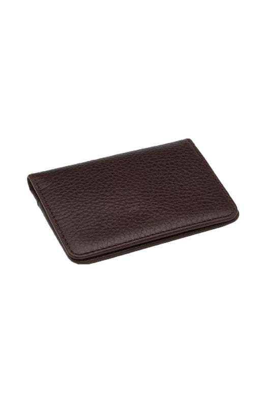 Loake Fenchurch Grain Flap Card Holder Brown