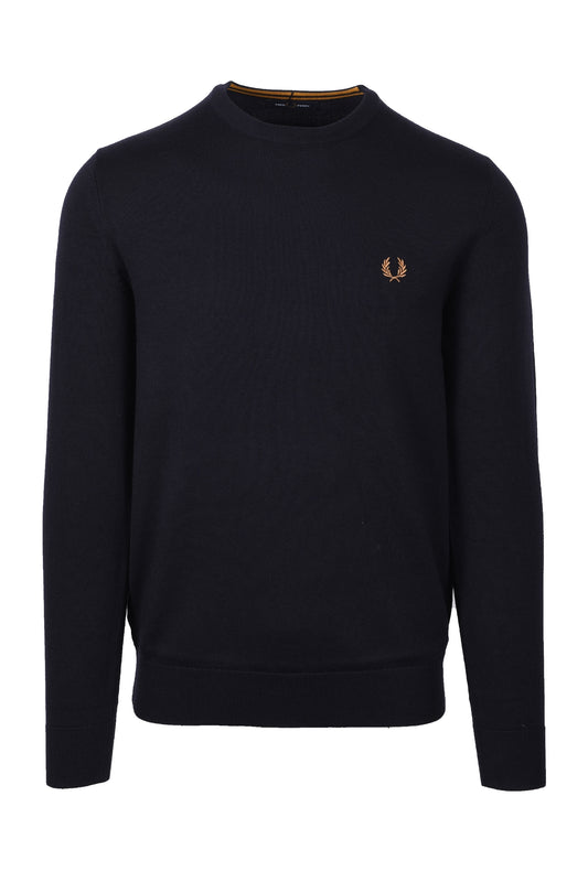 Fred Perry Classic Crew Neck Maglieria Blu Navy