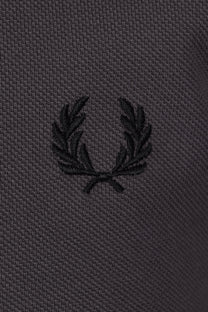 Fred Perry Twin Tipped Polo Shirt Gun Metal/Coral/Black Fred Perry Michael Stewart Menswear  Polo Shirts