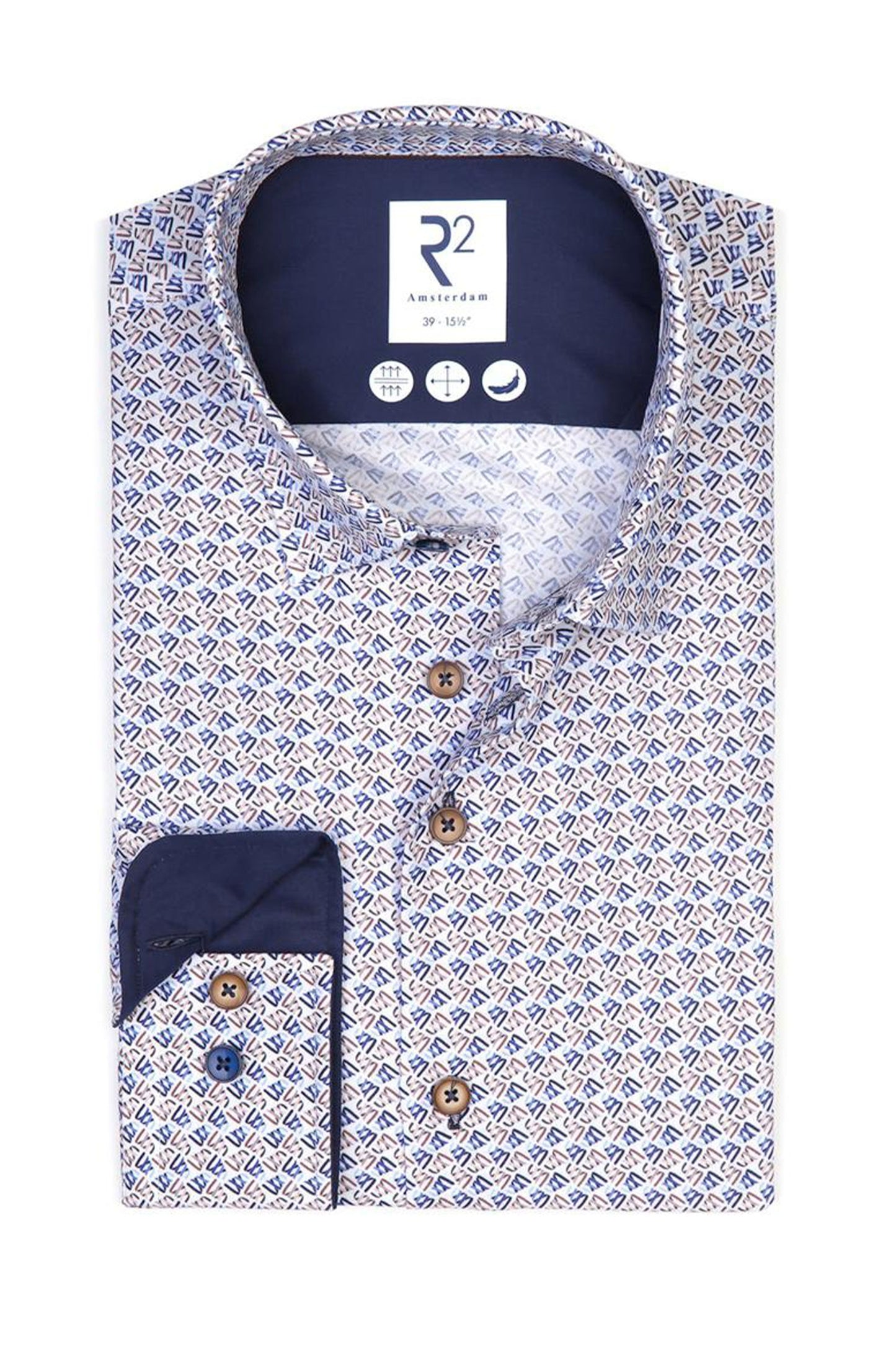 Camicia a maniche lunghe con motivo R2 blu