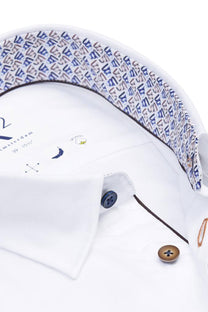 R2 Hidden Button Down Collar Long Sleeved Shirt White R2