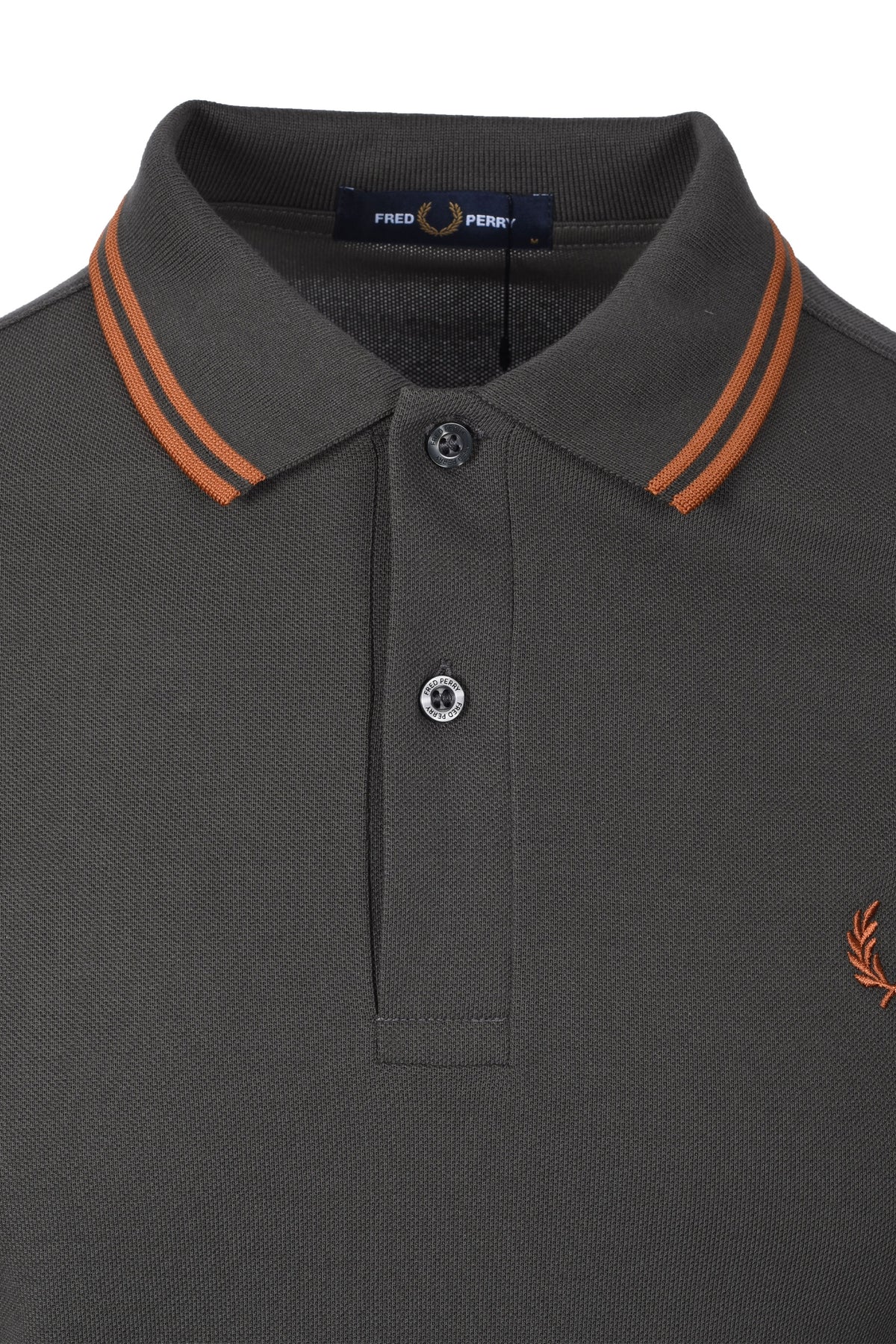 Fred Perry Twin Tipped Polo Shirt Field Green/Nutflake Fred Perry Michael Stewart Menswear  Polo Shirts