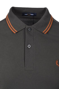 Fred Perry Twin Tipped Polo Shirt Field Green/Nutflake Fred Perry Michael Stewart Menswear  Polo Shirts