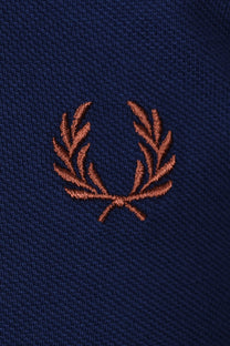 Fred Perry Twin Tipped Polo Shirt French Navy/Ecru/Brown Fred Perry Michael Stewart Menswear  Polo Shirts