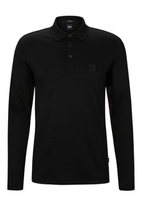 Boss Pado 08 Long Sleeved Polo Shirt Black Boss Black