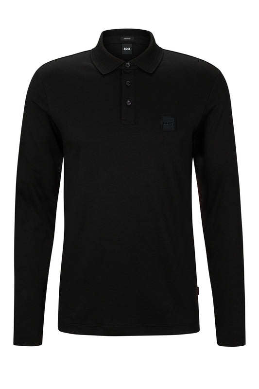 Polo à manches longues Boss Pado 08 noir