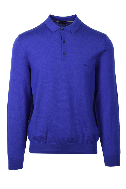 Polo à manches longues Boss Black Bono-l violet foncé