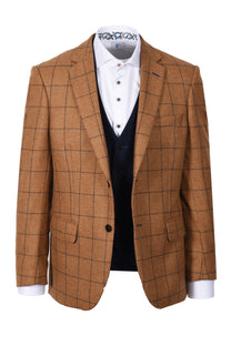 Mazzelli Jacket And Waistcoat Camel Check Mazzelli