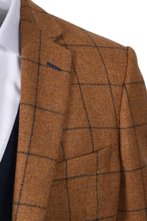Mazzelli Jacket And Waistcoat Camel Check Mazzelli