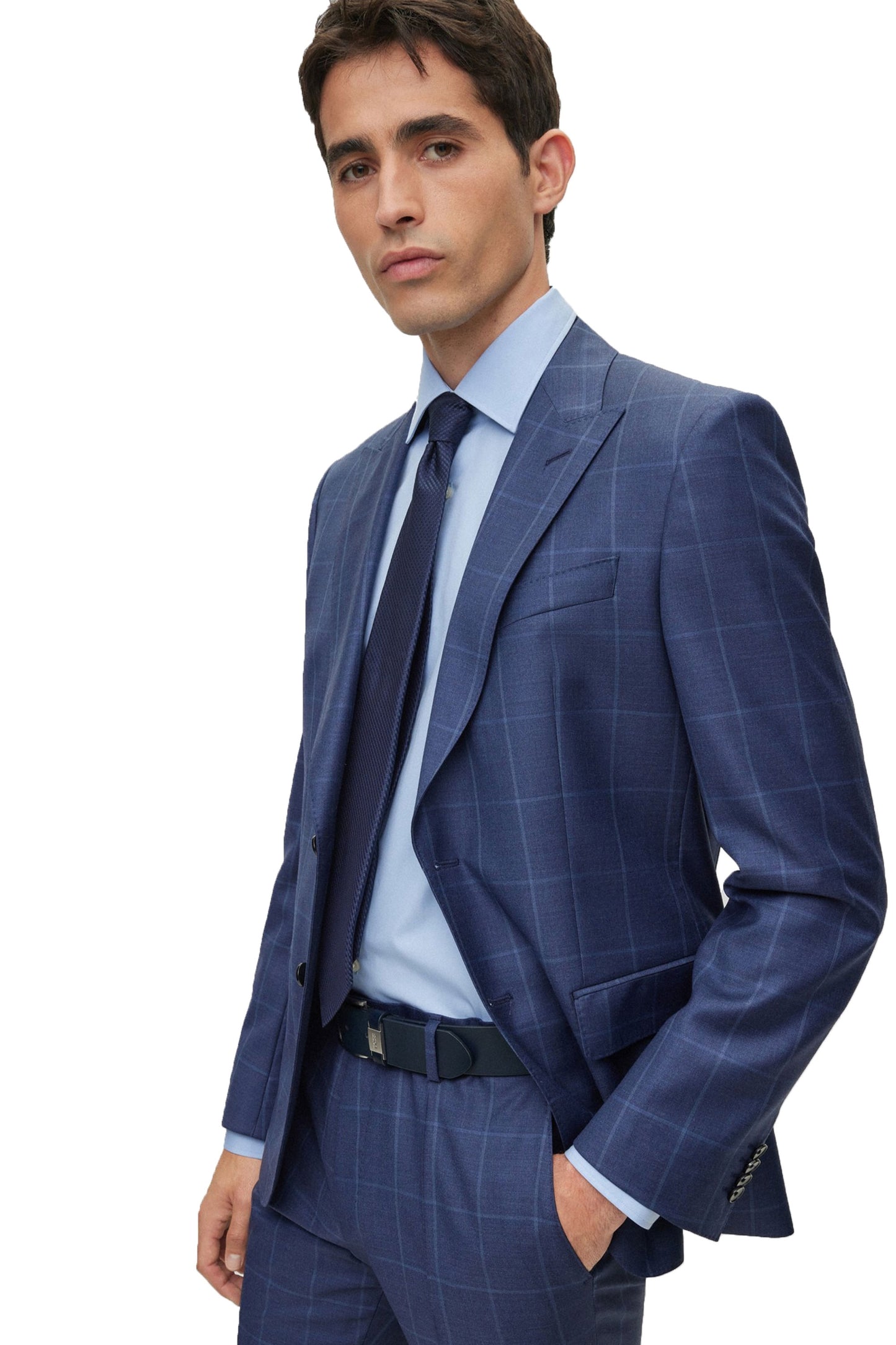 Boss H-huge-2pce-peak -232 Suit Dark Blue