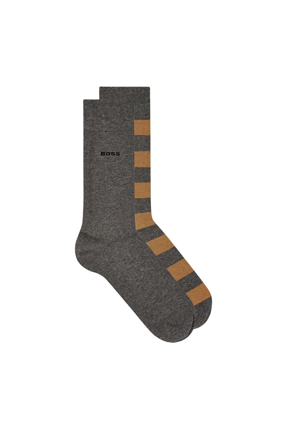 2 Pack Block stripe Socks Medium Beige