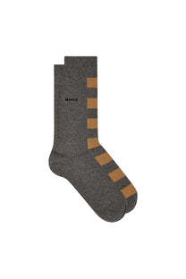 Boss Black 2 Pack Block-stripe Socks Medium Beige Boss Black