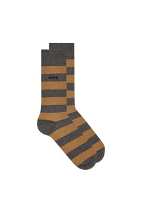 Boss Black 2 Pack Block-stripe Socks Medium Beige Boss Black