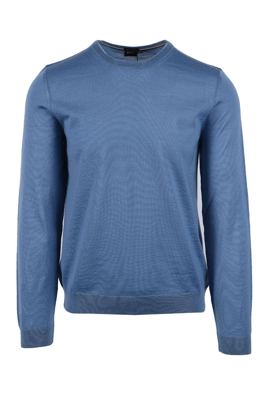 Boss Leno-p Crew Neck Knitwear Light Pastel Blue