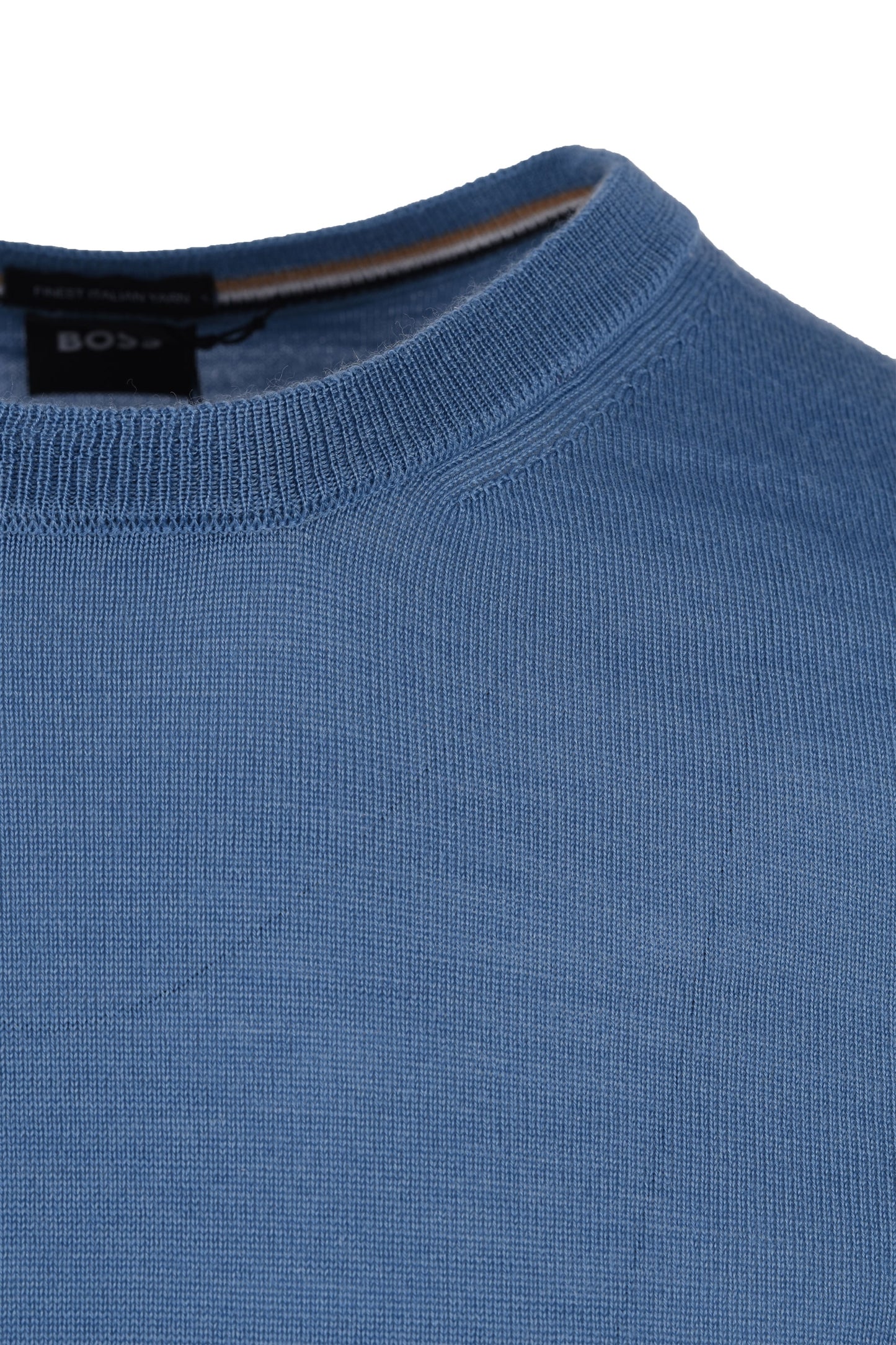 Boss Leno-p Crew Neck Knitwear Blu Pastello Chiaro