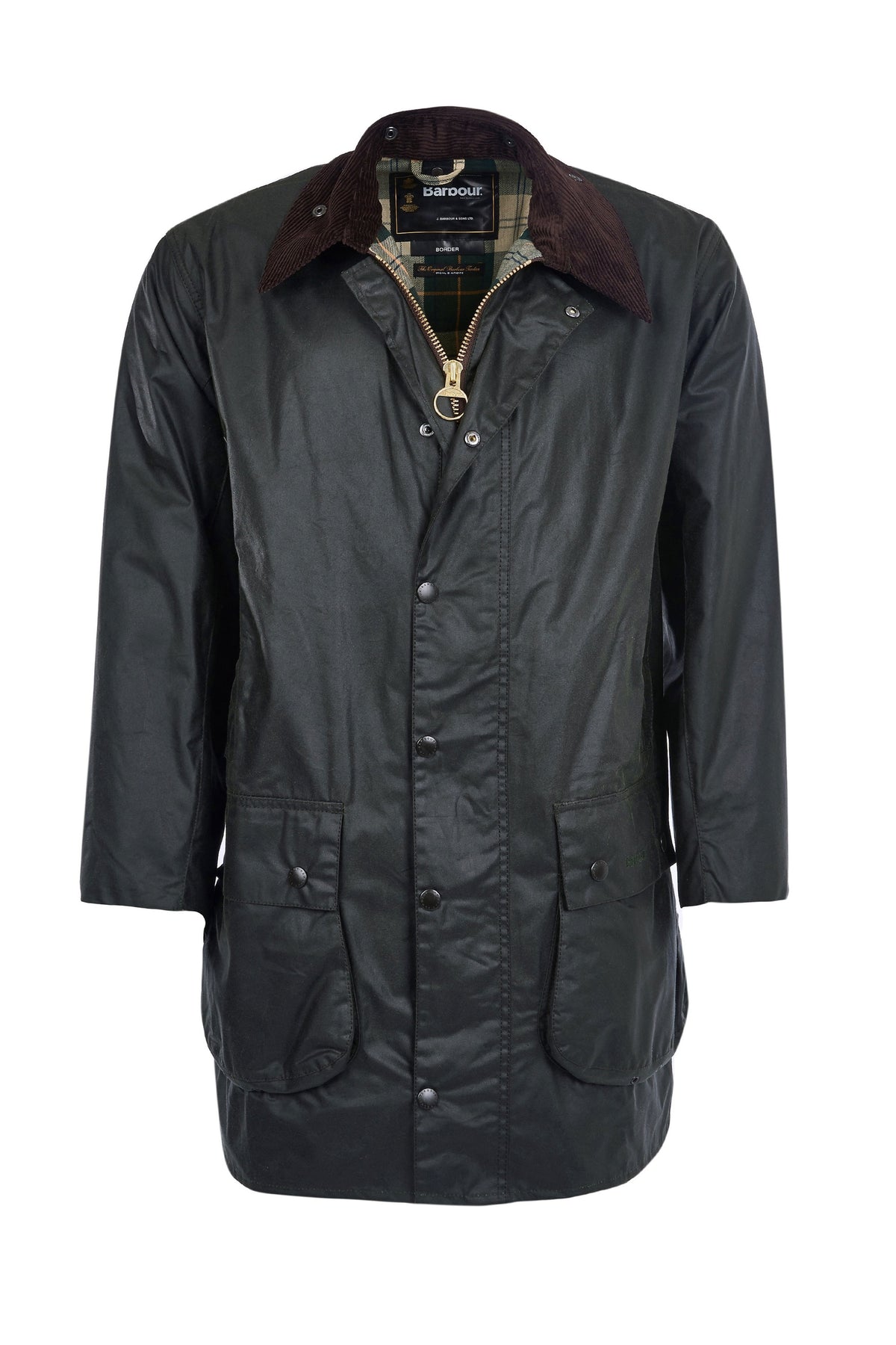 Barbour Border Wax Jacket in Sage Green