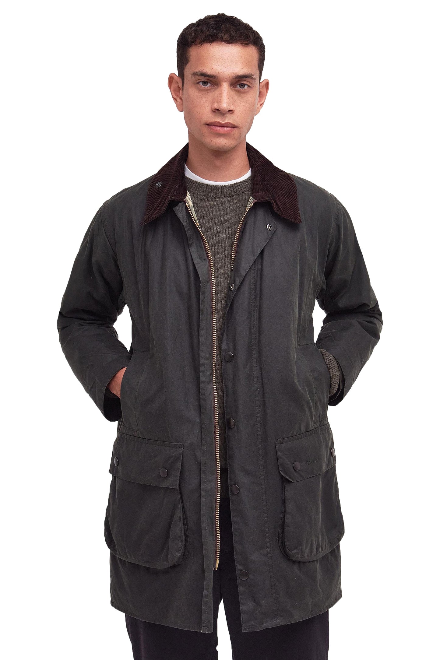 Barbour Border Wax Jacket Sage