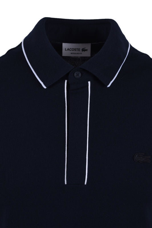 Lacoste Paris Tipped Placket Polo Midnight Blue Lacoste Michael Stewart Menswear  Polo Shirts