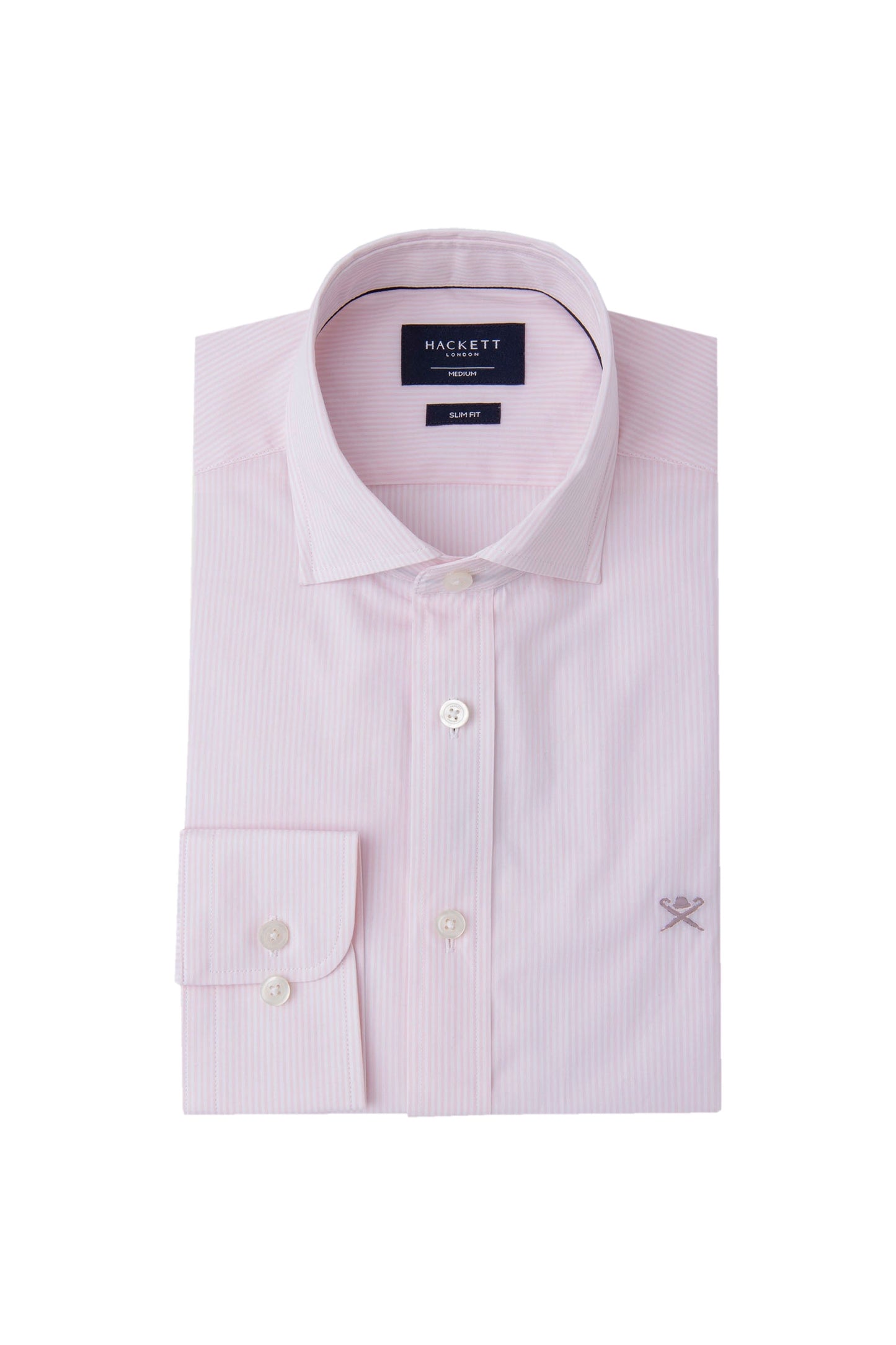 Hackett Ess Fine Bengal Stripe Long Sleeved Shirt Pink Stripe