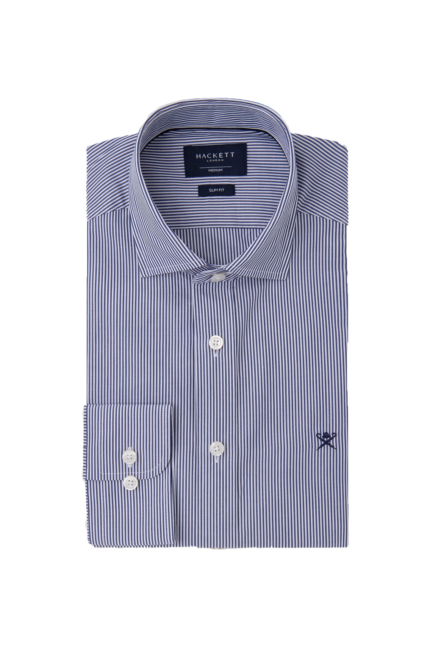 Hackett Ess Fine Bengal Stripe Long Sleeved Shirt Navy Stripe