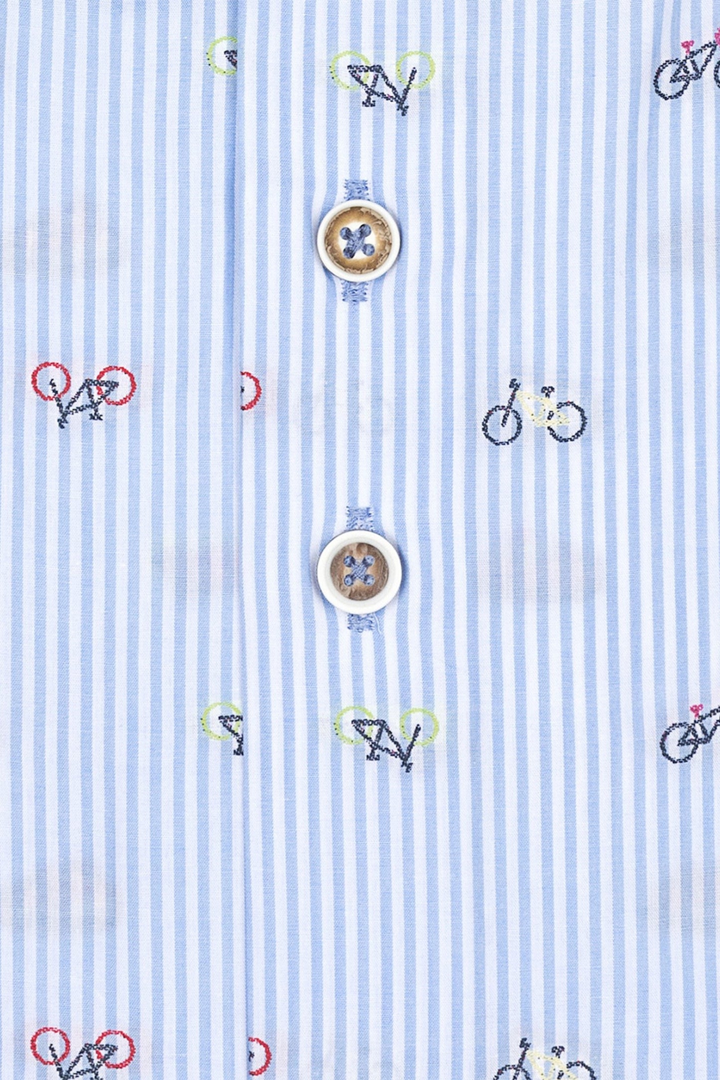 Camicia con colletto cutaway e stampa bicicletta R2 azzurro