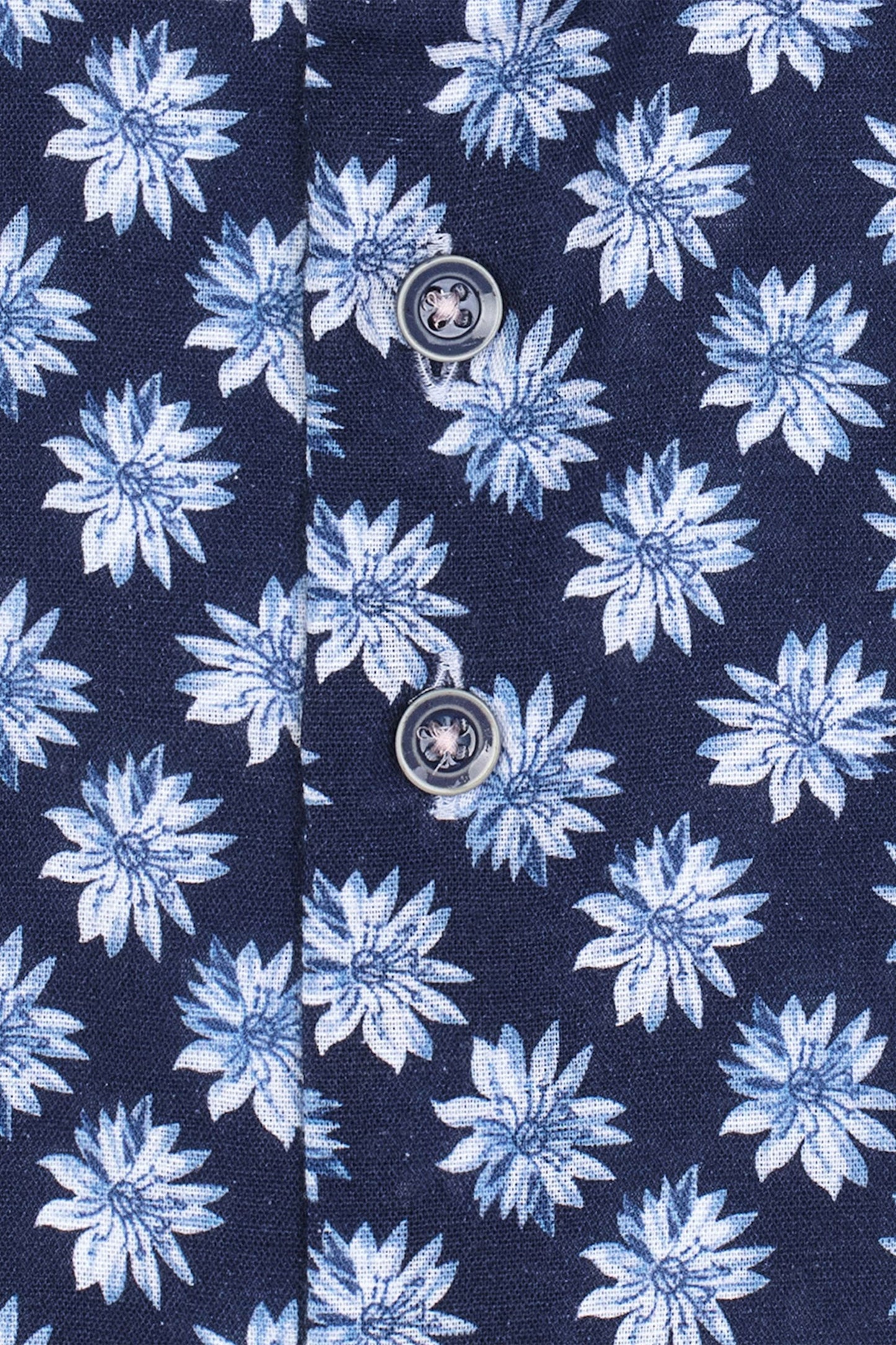 Camicia in lino floreale R2 blu