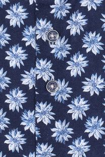R2 Floral Linen Shirt Blue R2