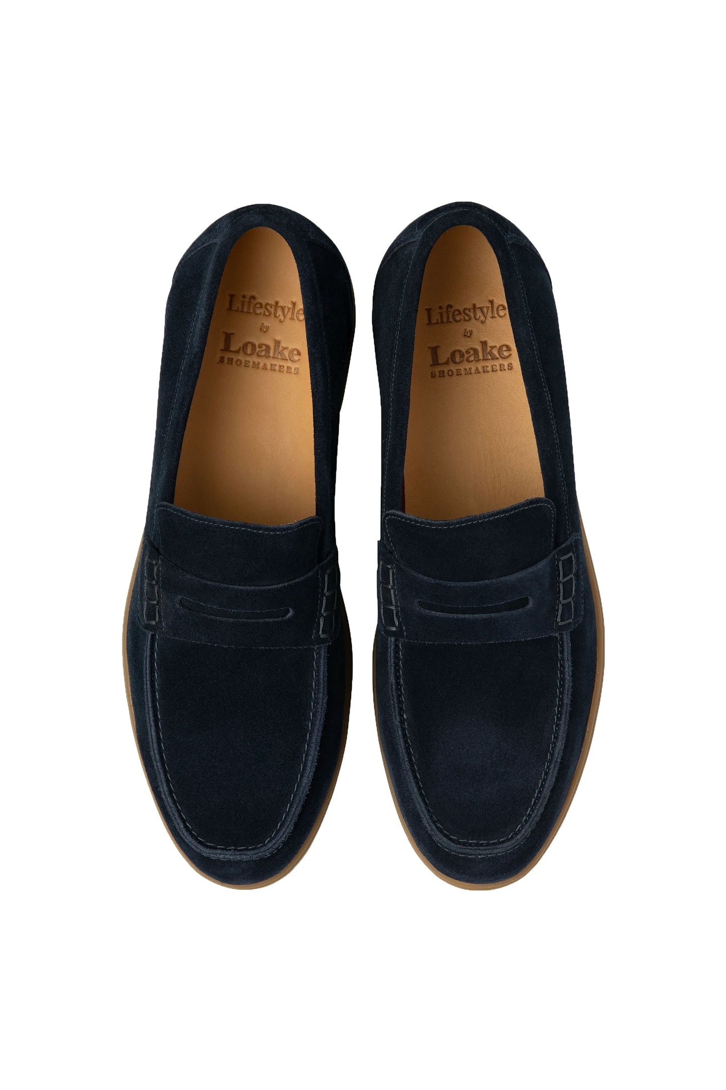 Loake Lucca Navy Suede Loafer Navy