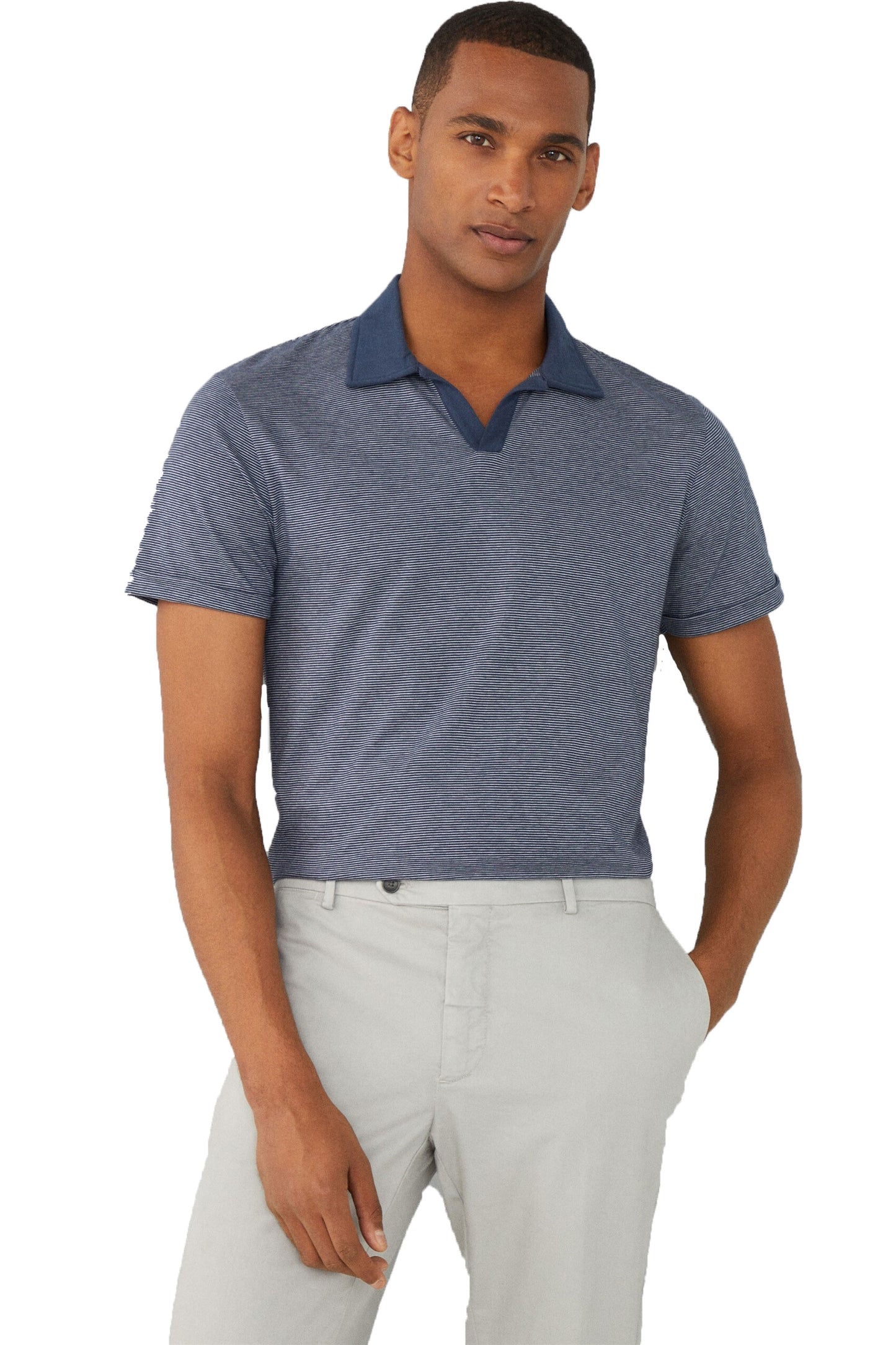 Hackett Johnny Clr Str Polo Navy