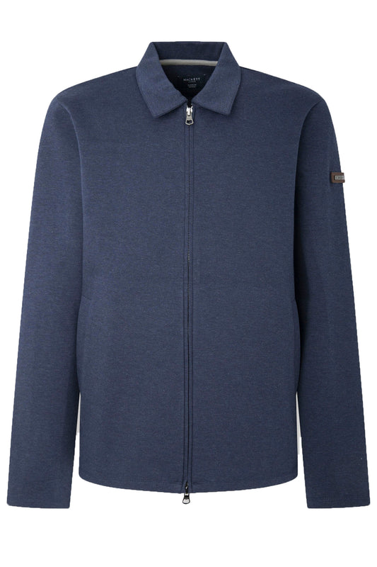 Hackett Double Knit Full Zip Navy