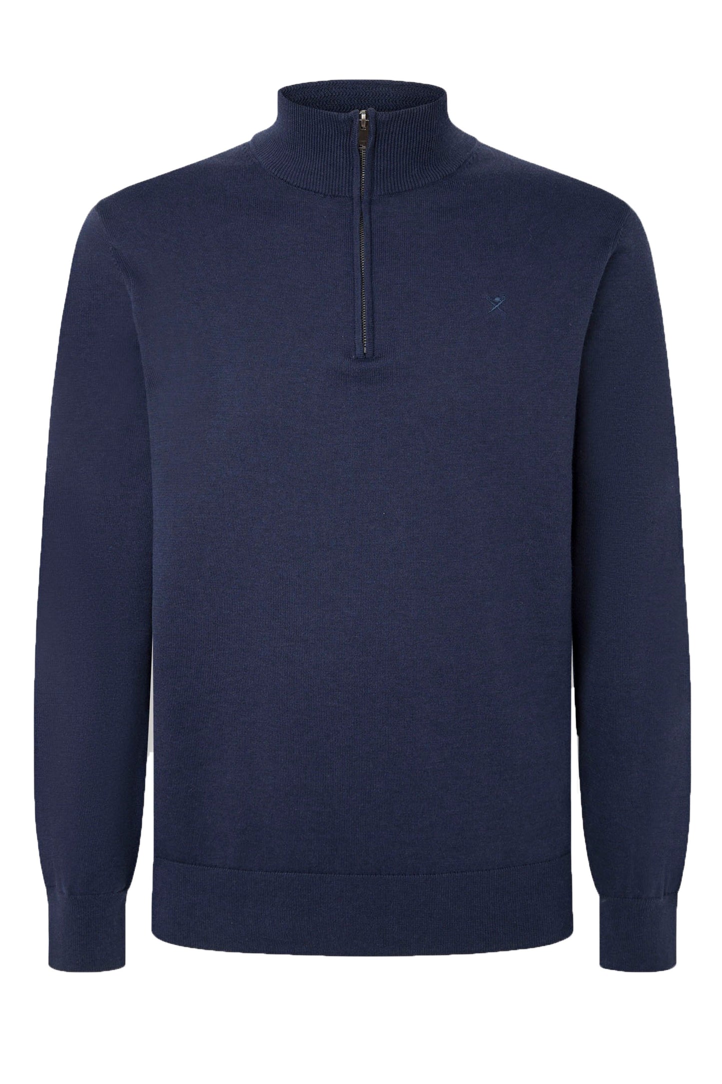 Hackett Cotton Silk Half Zip Knitwear Navy