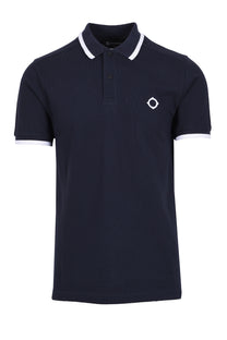 Ma.strum Block Tipped Polo Shirt Ink Navy Ma.Strum
