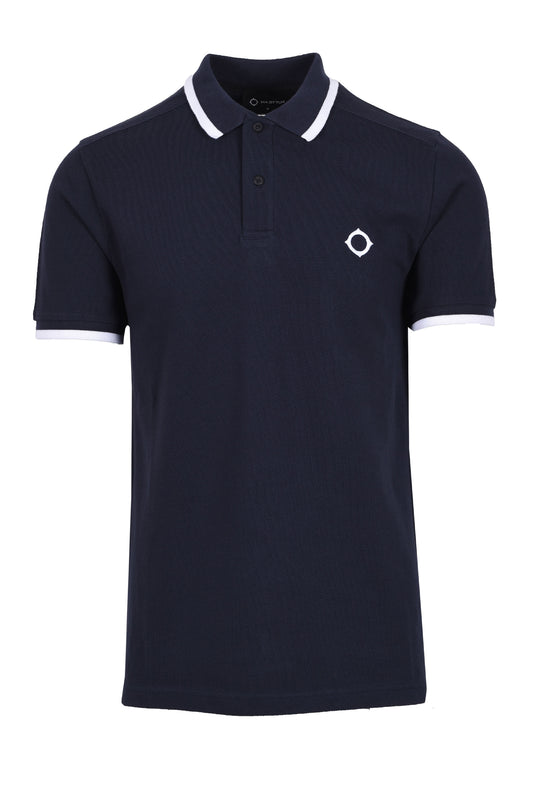 Ma.strum Block Tipped Polo Shirt Ink Navy