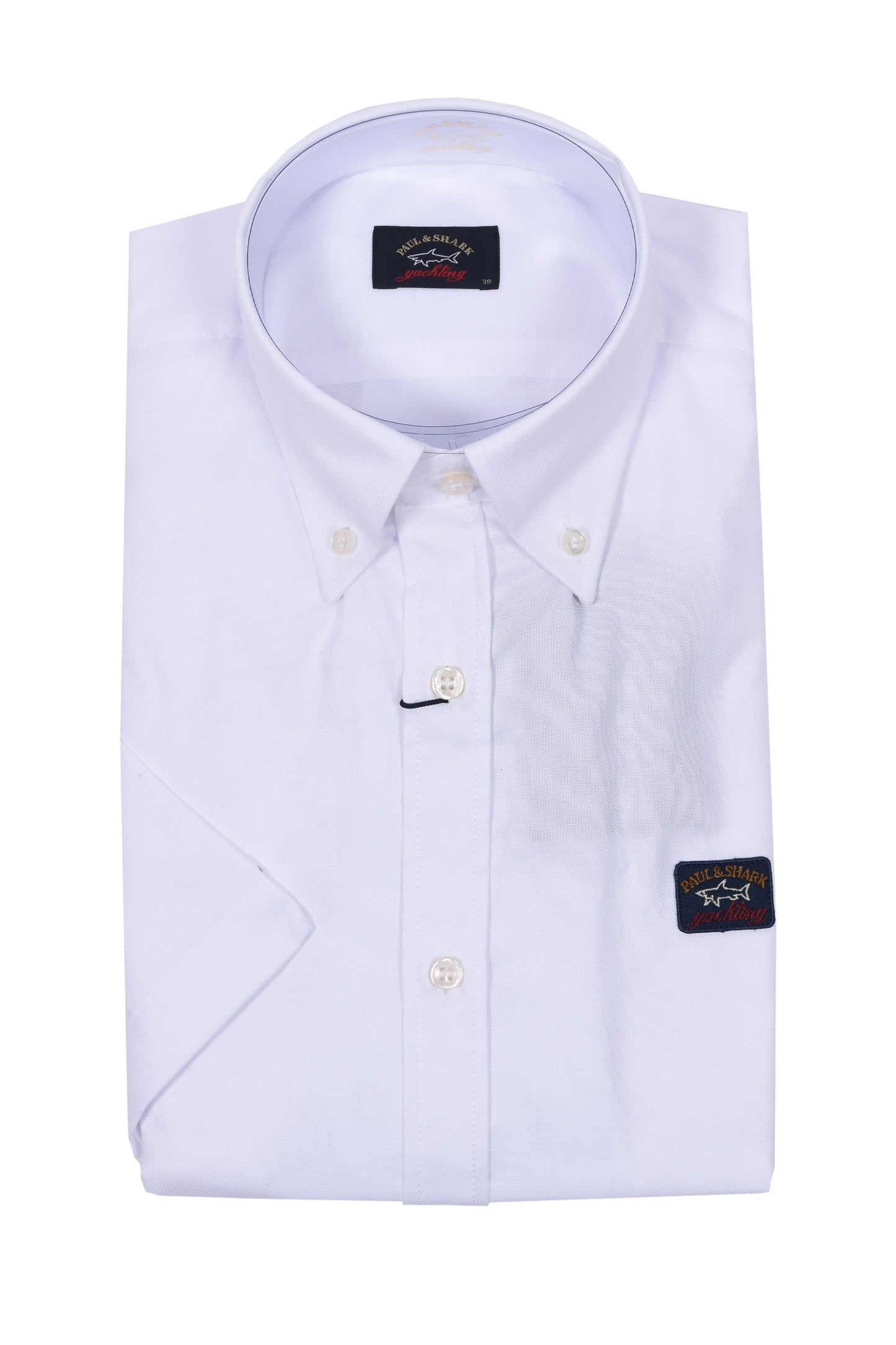 Paul And Shark Short Sleeved Button Down Collar Shirt White