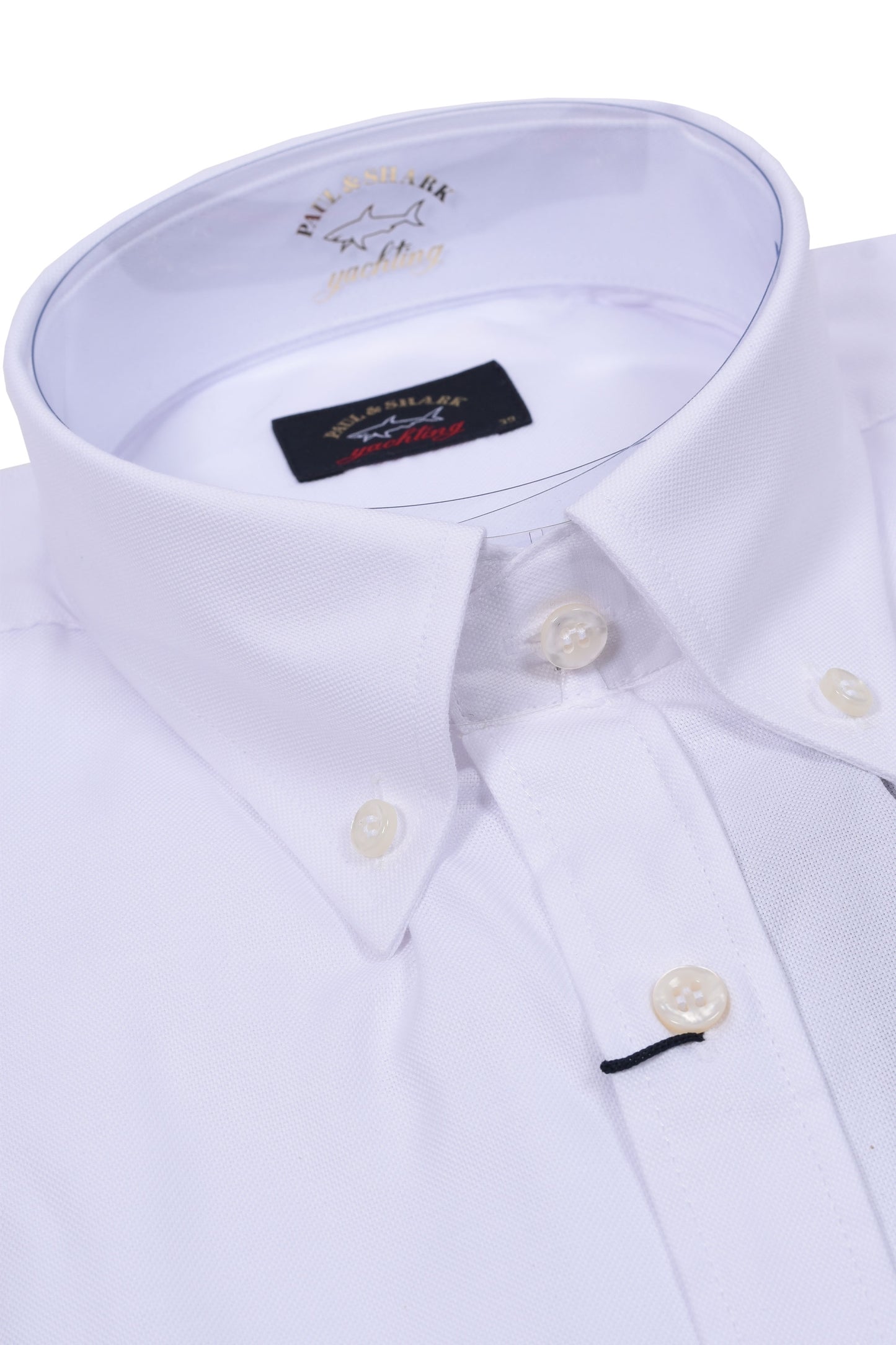 Paul And Shark Short Sleeved Button Down Collar Shirt White