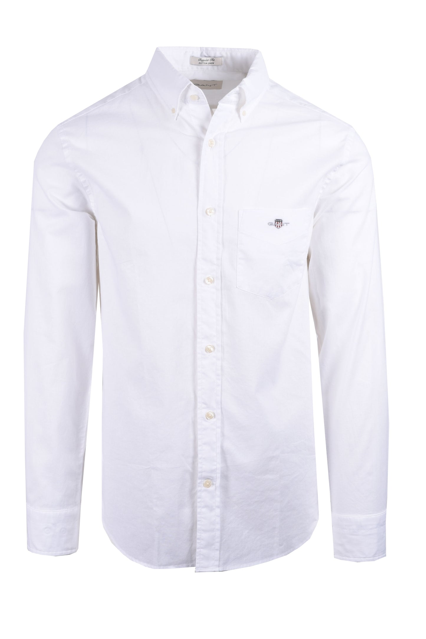 Gant Reg Cotton Linen Long Sleeve Shirt White