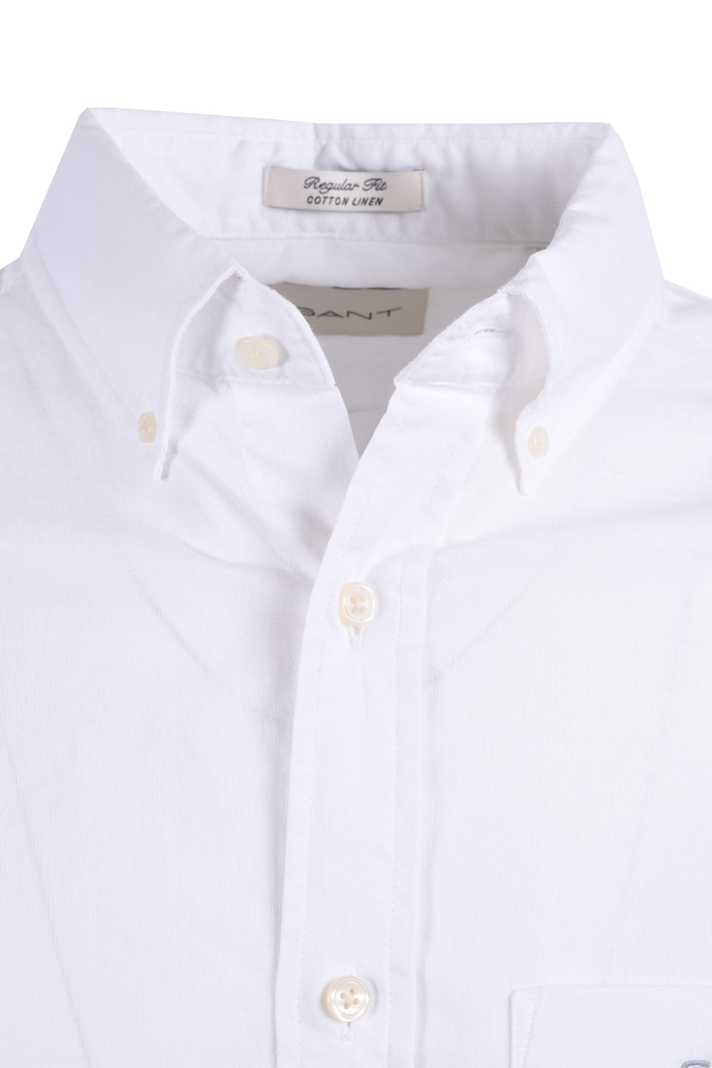 Gant Reg Cotton Linen Long Sleeve Shirt White