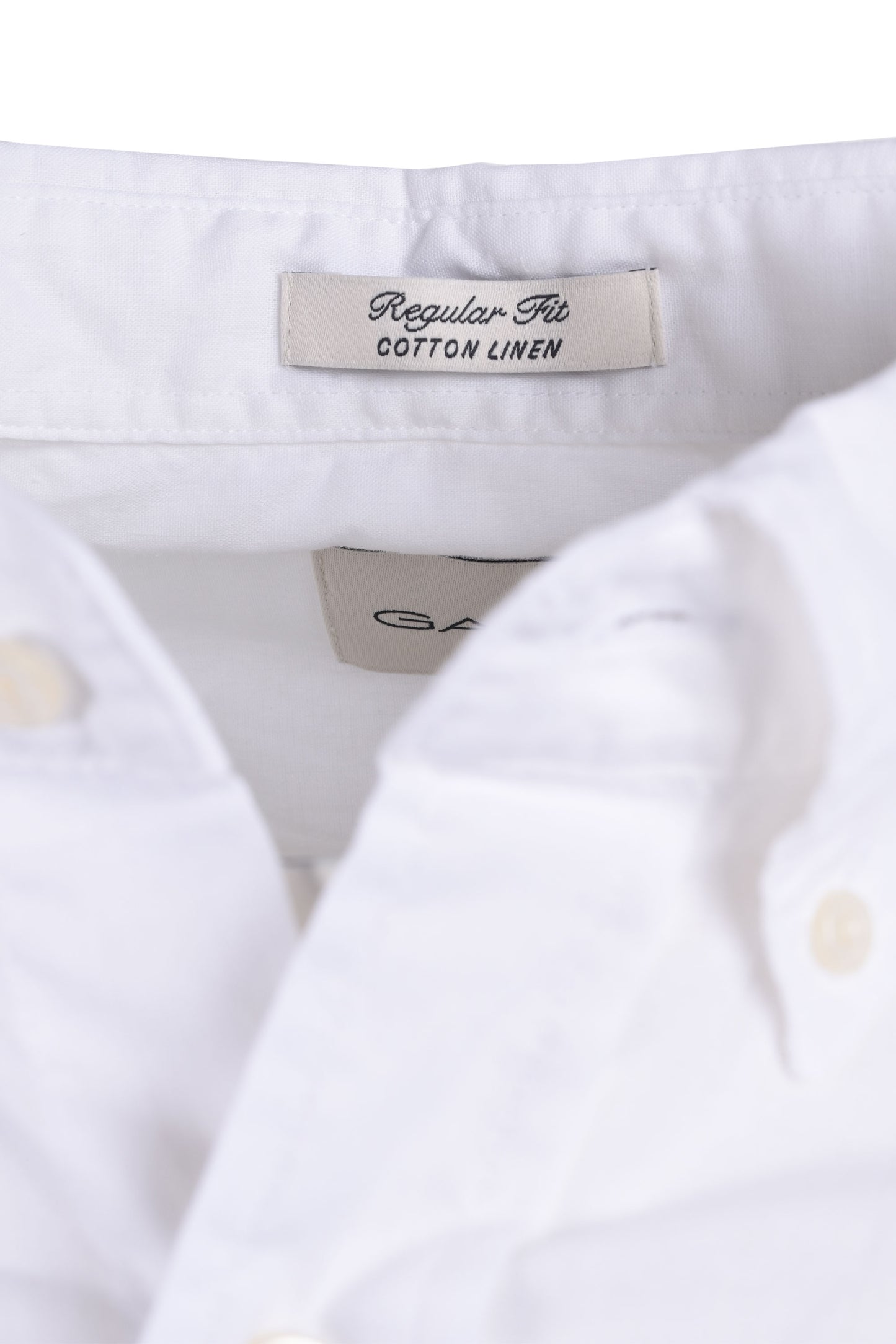 Gant Reg Cotton Linen Long Sleeve Shirt White