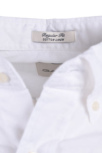 Gant Reg Cotton Linen Long Sleeve Shirt White Gant