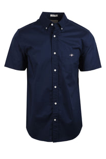 Gant Reg Poplin Short Sleeve Shirt Marine Gant