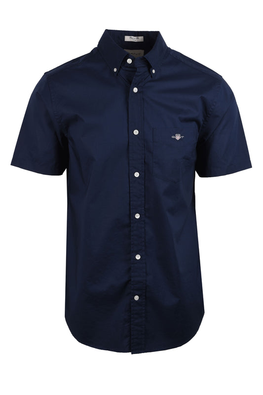 Camicia a maniche corte in popeline Gant Reg Marine