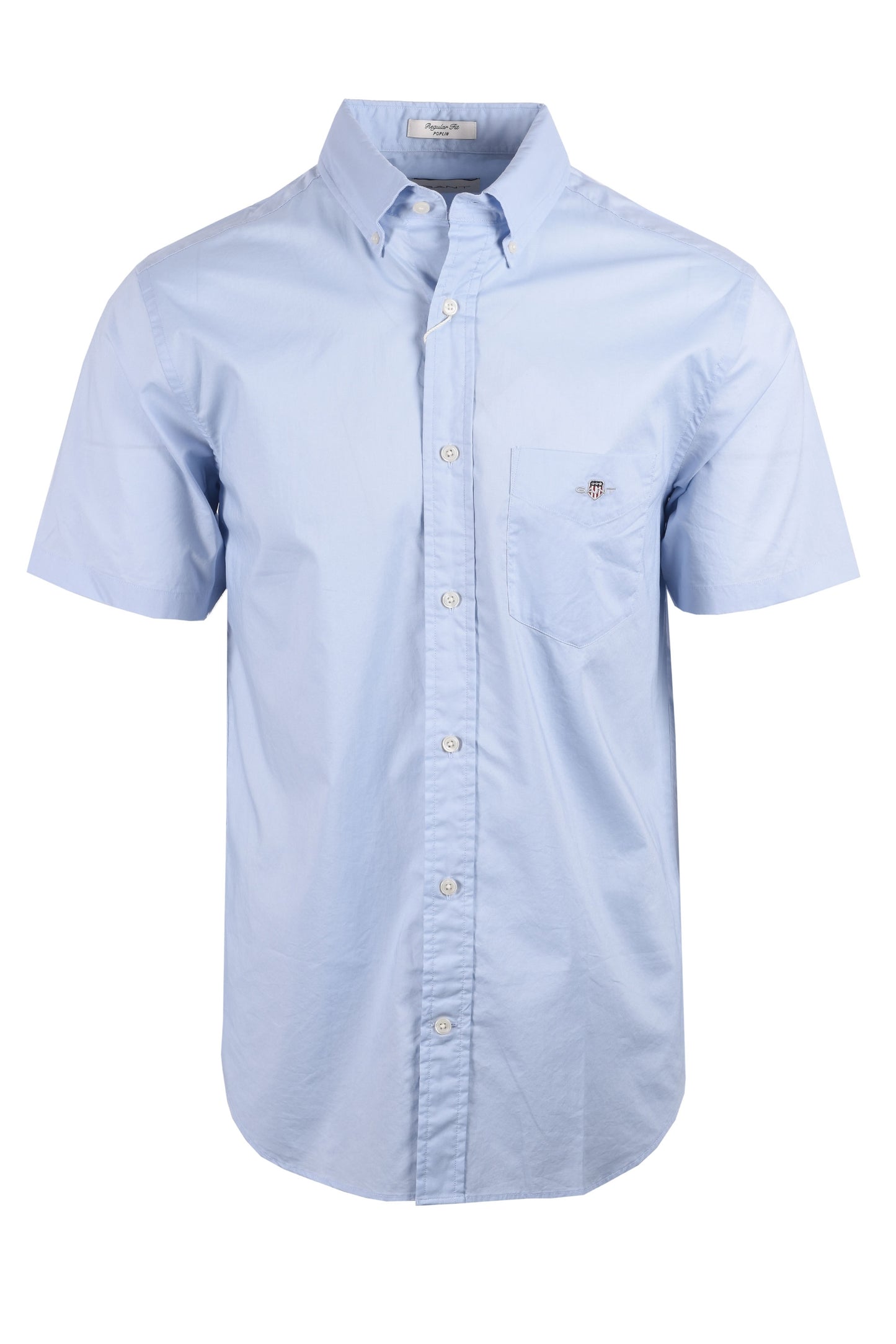 Camicia a maniche corte in popeline Gant Reg azzurro