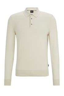 Boss Gemello Knitted Polo Open White Boss Black