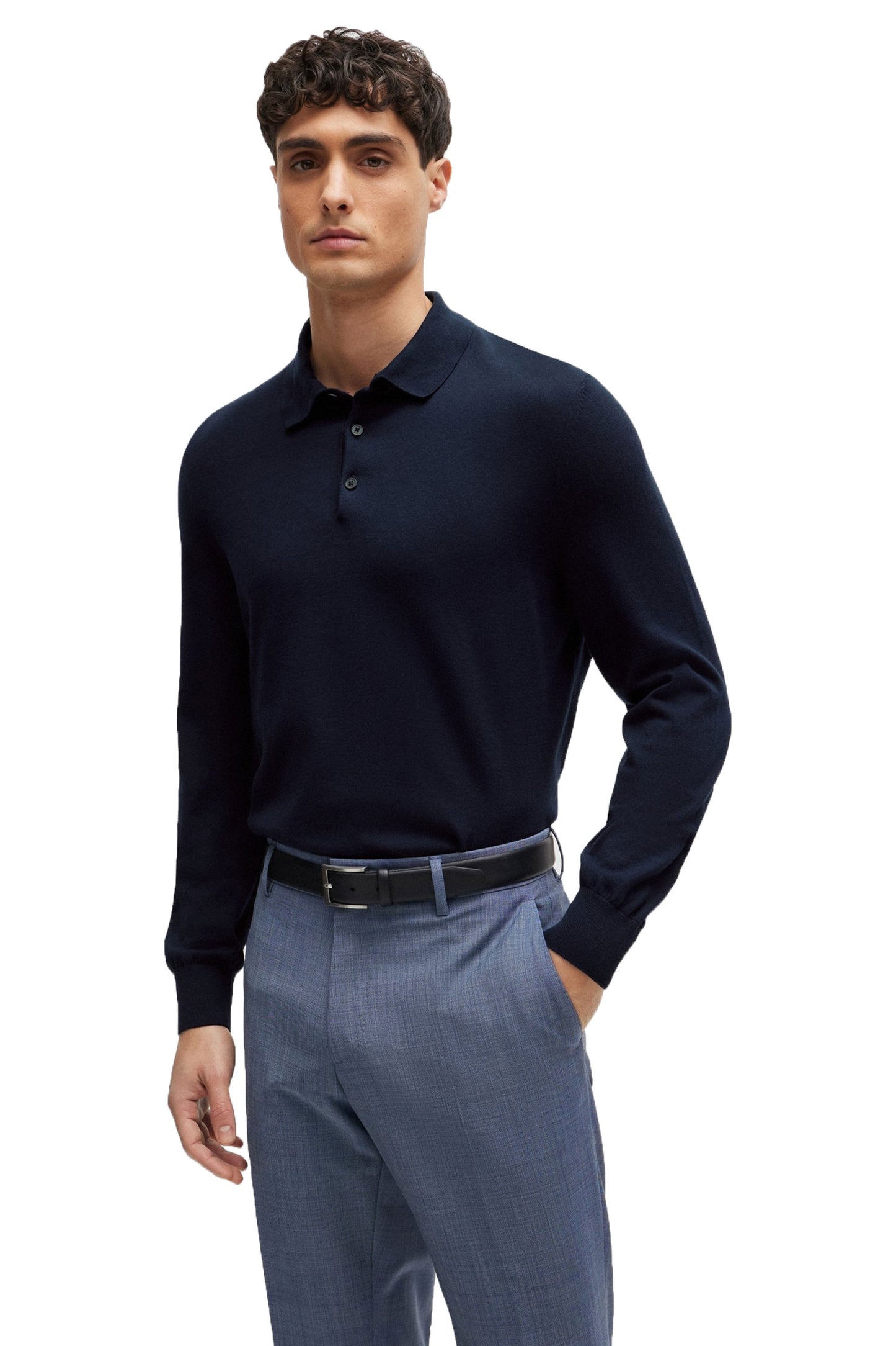 Boss Gemello Polo in maglia blu scuro