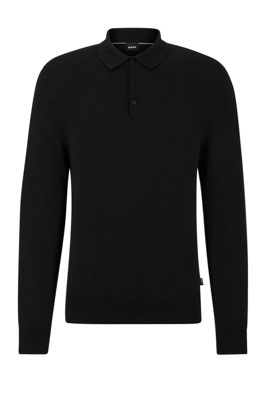 Polo tricoté Boss Gemello noir