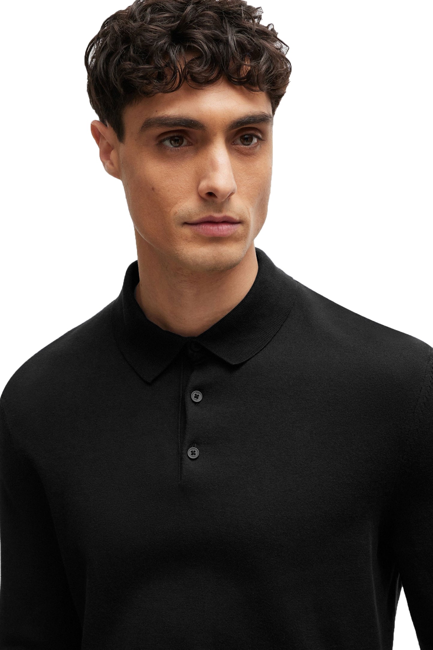 Polo tricoté Boss Gemello noir