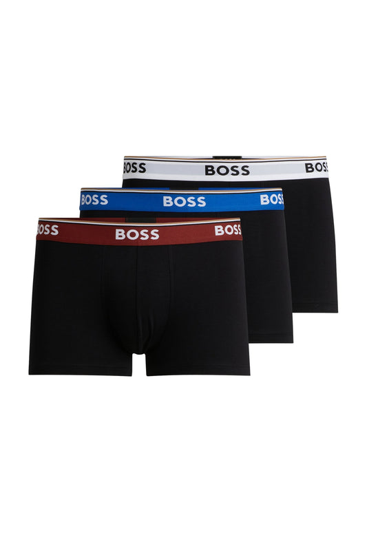Lot de 3 boxers Boss Power Boxer Blanc/Bordeaux/Bleu