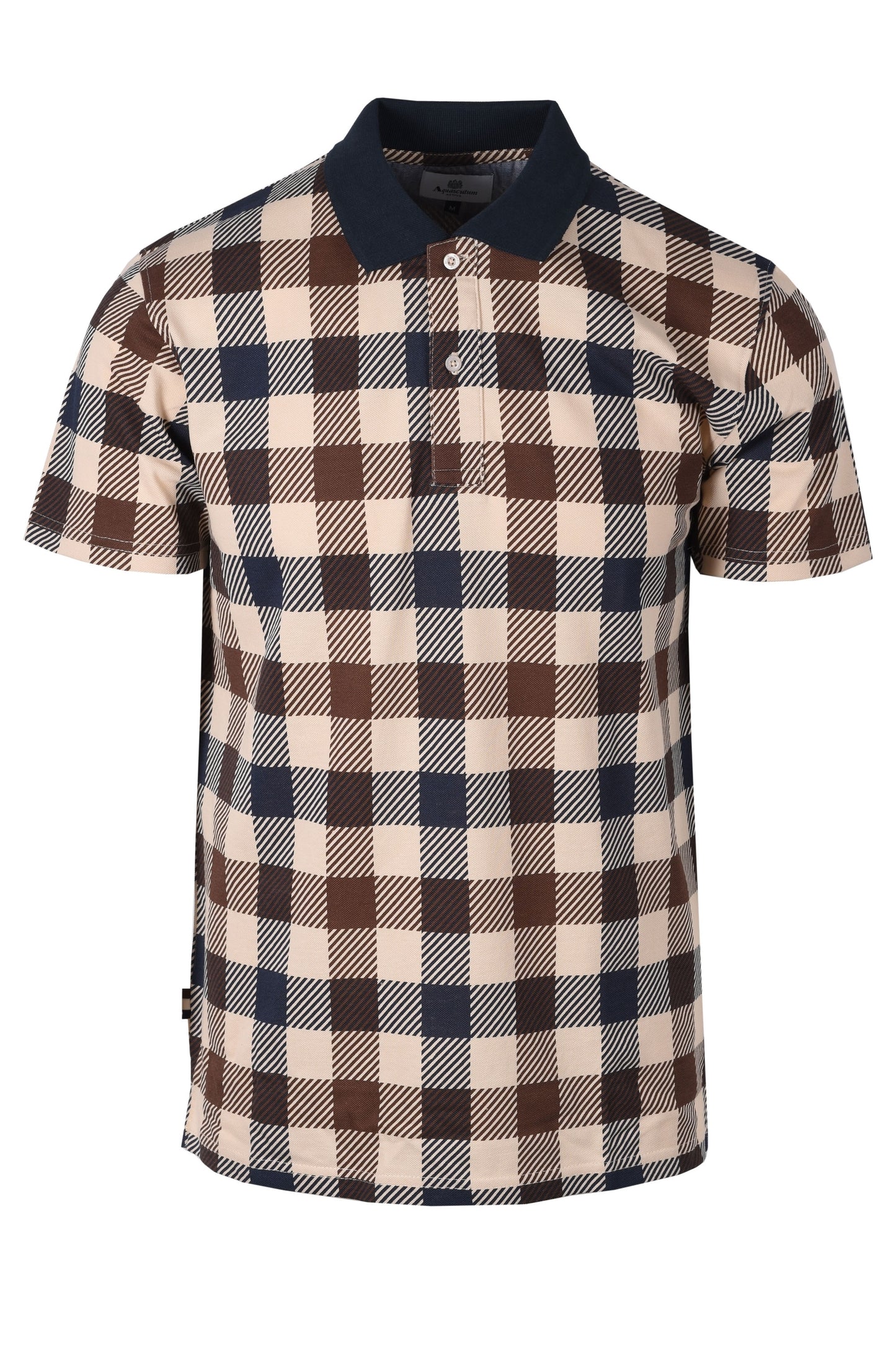 Polo a quadri macro Aquascutum blu navy