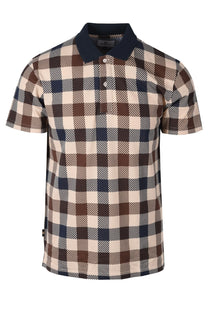 Aquascutum Macro Check Polo Shirt Navy Aquascutum